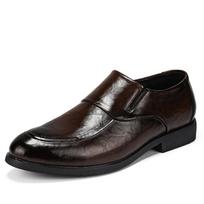 Mens Leather Shoes Black Casual Slip on Formal Dress Loafers Breathable Soft Flats for Male Non Slip Driving Office Work Shoes 38 ruda