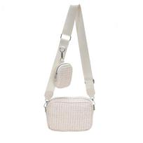 Nauja Maža Rankinė Šiaudinė Austa Rankinė Moteriška Paprasta Crossbody Rankinė Atostogų Paplūdimio Rankinė Rankinė Austa 20x7x14cm white