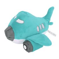 Plush Dog Squeaky Toy Bite Resistant Teeth Grinding Cleaning Interactive Airplane Shape Stuffed mėlyna