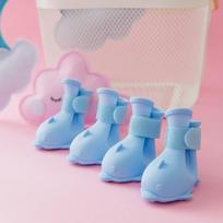 Naminių gyvūnų batai Mieli animaciniai neperšlampami silikoniniai šunų lietaus batai su Velcro Pomeranų Bichonui S gray