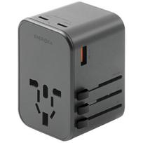 Energea Deal. Network. 1Xusb+2Xusb-Cpd-Pps-Qc 3.0 65W 1A2C Adapter 4W1 Us/Ua/Eu/Uk Grey/Gunmetal Travelworld Adapter Gan65W