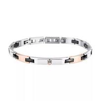 Maserati Two Tone Steel And Black Bracelet JM424ATZ50 For Men