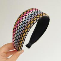 PROLY New Fashion Women Headband Rainbow Rope Braided Wide Brim Headband Adult Summer Turban Casual Hair Accessories