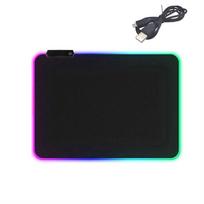 RGB Gaming Mouse Pad with LED Light, Computer Mouse Pad with Backlit Keyboard, Table Mat black