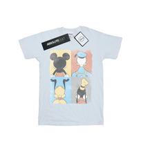 Disney Womens/Ladies Mickey Mouse Four Backs Cotton Boyfriend T-Shirt S balta