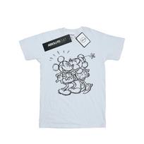 Disney Womens/Ladies Mickey And Minnie Mouse Kiss Sketch Cotton Boyfriend T-Shirt XXL balta