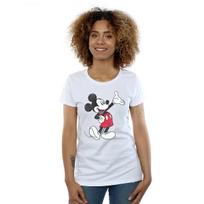 Disney Womens/Ladies Traditional Wave Mickey Mouse Cotton T-Shirt XL balta