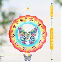 Vibrant Butterfly 2D Metal Wind Spinner – 12-Inch Stainless Steel Hanging Sculpture for Garden & Patio Decor, Elegant Laser-Cut Design 01A