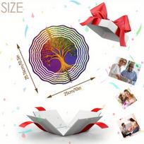 Vibrant Metal Mandala Wind Spinner – Tree of Life Design, Outdoor Hanging Decor for Garden, Patio & Holidays (Christmas, Halloween, Mother’s Day 01A