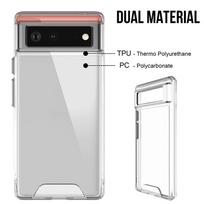 Naujas 1 vnt. TPU+PC mobiliojo telefono dėklas Skaidrus pirštų atspaudams atsparus telefono dėklas Google Pixel 6