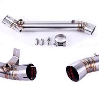 Motociklo išmetamojo vamzdžio duslintuvas variklio vidurinis jungiamasis vamzdis uždedamas apvalus vamzdis Kawasaki ZX10R ZX 10R 2011 2012 2013 2014 2015 2016 2017