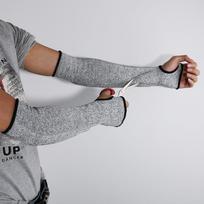 New 1 Pair 45cm Gray Cut Resistant Sleeves with Thumb Hole For Work Preventing Stab