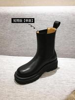 Ben~ Inner Height Increasing Martin Boots Women's British Style Thick Bottom Cigarette Women's Boots Chelsea Short Boots Short Boots 34