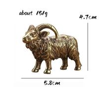 Creative Metal Twelve Zodiac Goat Decoration Crafts Retro Micro Carved Brass Goat Decor Home Desktop Decor Animal Tea Pet Statue A