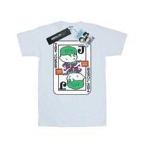 DC Comics Mens Chibi Joker Playing Card T-Shirt S balta