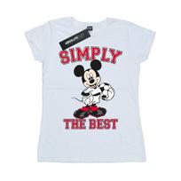 Disney Womens/Ladies Mickey Mouse Simply The Best Cotton T-Shirt XXL balta