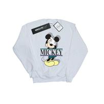 Disney Mens Mickey Mouse Letters Sweatshirt XL balta