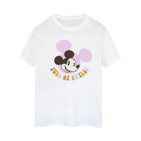Disney Womens/Ladies Mickey Mouse Full Of Smiles Cotton Boyfriend T-Shirt XXL balta