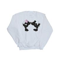 Disney Mens Mickey Minnie Kiss Silhouette Sweatshirt XL balta