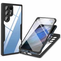 360° viso korpuso telefono dėklas Samsung Galaxy S24 S23 S22 S21 Ultra Plus FE, atsparus smūgiams dėklas Samsung A55 A54 A35 A25 S25 Plus juoda