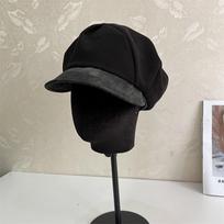 Cloud beret women's autumn and winter British retro star anise hat can be worn before and after the face small leather cap M（56-58cm） juoda