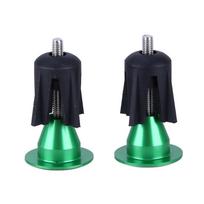 1 Pair Bike Handle Bar End Plugs Colorful Aluminum Alloy Bicycles Handlebar Bar Grips End Plugs Bike Handle Bar End Caps žalia