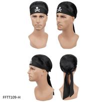 Pirate Hairstyle Synthetic Wig with Bandana Black Short Hair Natural Looking for Men's Cosplay & Party Use