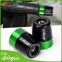 For Kawasaki Ninja 250 300 400 650 1000 1000SX  ninja 650 Motorcycle CNC Handlebar Grips Handles Bar End Plug Cap Ninja LOGO Black black