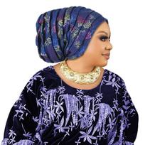 Glitter Full Body Pleated Turban Cap For Women  Lady Head Wraps Muslim Headscarf Hat Turbante Mujer African Headpiece