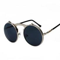 SPH -0.5 to -6 Steampunk Prince Mirror Flip Sunglasses Round Metal Frame Sun Eyeglasses Men Women Brand Designer Circle Eyeglasses 0