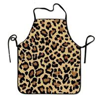Funny Leopard Print Apron 80x60cm Adjustable Neck Strap and Waist Ties Kitchen Cooking BBQ Apron for Men and Women One Size ruda