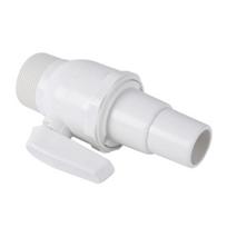 Baseino siurblio vožtuvas 1,5-1,25 colio 2 krypčių rutulinis vožtuvas, 50 PSI slėgio klasė, vandens srauto reguliavimas, baseino vožtuvas plaukimo baseinams, filtrams, skimeriams balta