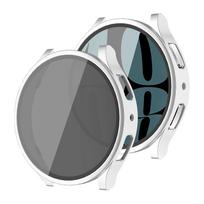 Tempered Glass+Cover for Samsung Galaxy watch 6/7 Case 44mm 40mm PC Anti-Spy Shockproof Overall Protective Cover Galaxy watch 6 Galaxy watch 7 40mm sidabras