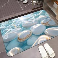 60*90cm Pebble Diatom Mud Floor MATS, Water-absorbing and Anti-slip Foot MATS Specially Designed for Bathrooms and Kitchens, Foot MATS MIT 30x40cm