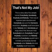 Thats Not My Job Humorous Quote RetroStyle Metal Sign  Vintage Rustic Iron Wall Art Decor for Garage Restaurant Cafe Ba 20X30CM