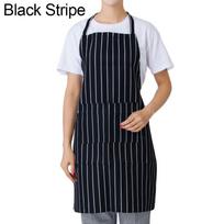Waist Apron with Pocket Catering Chef Waiter Bar stripe juoda
