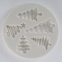 Silikono formos Kalėdų eglutės formos Silikono formos Fondant Tortų dekoravimo įrankiai Šokoladiniai virtuvės reikmenys šviesiai pilka spalva