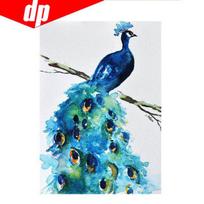 Gyvūnų povas deimantinis siuvinėjimas 5D „pasidaryk pats“ deimantinis dažymas kryželiu paveikslėlis, pilnas gręžimo deimantas 20X30 blue