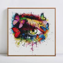 5D deimantų tapyba Viso apvalaus gyvūno drugelio cirkonio paveikslas Deimantinis siuvinėjimas 30x30 black