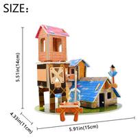3D DIY Sky villa Puzzle Jigsaw Toys for Children Tree Castle Architecture Puzzle Baby Toys Early Learning Educational Kids Gifts