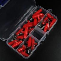 20 vnt./dėžutė Didelio dydžio švino veržlė / slydimo spaustukas, skirtas žvejybos įrangai, žvejybos reikmenų priedas Mėlyna raudona spalva 20pcs/box raudona