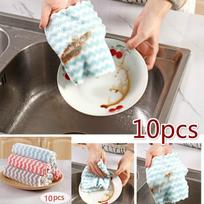 10 vnt Absorbent Rag Coral Velvet Buitinės valymo šluostės skalbimo indų rankšluostis 10pcs-A