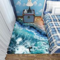 3D svetainės sofa grindų kilimėlis kilimas miegamojo pilna lova prie lovos šliaužiantis kilimėlis kavos staliukas durų kilimėlis 60*90cm blue