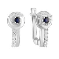 Sidabriniai auskarai su natūraliu safyru 0.358ct (2103721) safyras