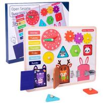 Kūdikio Montessori užsiėmimų lentos Edukaciniai žaislai Laikrodis Užraktas Spalvų ir formų derinimo žaidimai Gyvybės įgūdžių lavinimo dėlionės žaislai Mažyliui blue