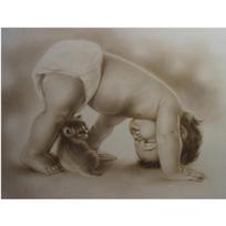 5D „pasidaryk pats“ deimantinis siuvinėjimas Gyvas kūdikis, pilnas deimantinis piešimas kryželiu, apvali deimantinė mozaika Rankdarbiai Full Round 20x30CM gray