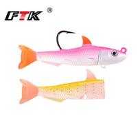 FTK žuvies tipo švino galvutė Minkšta žuvis 5,5 cm10 g 7,5 cm 25 g 11 cm 45 G Kelių antrinis masalas Crank Hook Dirbtinis minkštas žuvies bioninis masalas 5.5CM-10G-001