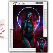 Deimantinė tapyba Cyberpunk Sexy Art Siuvinėjimas Kryželiu Kalnų krištolas Namų dekoras Full Round 20X30CM black