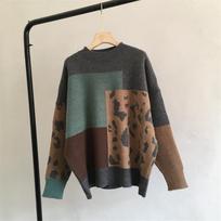 Hirsionsan laisvalaikio laisvi kašmyro megztiniai moteriški vintažiniai leopardo megztiniai megzti megztiniai moteriški rudeniniai, paprasti megztiniai one size pilka