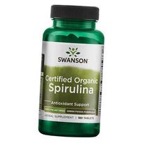 Ekologiška spirulina, sertifikuota ekologiška spirulina, Swanson 180 tab. (71280010) 180tab